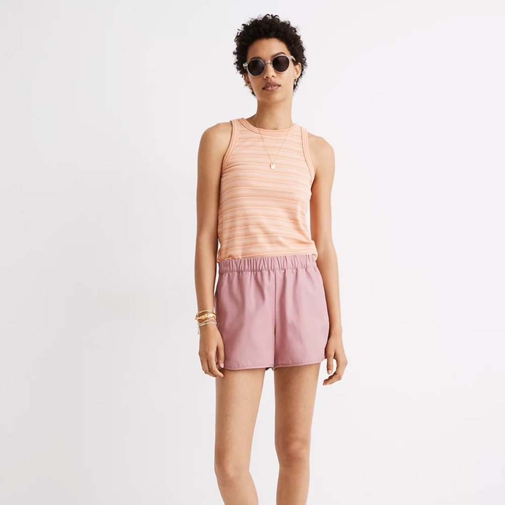 MADEWELL: ribbed westville tank top in pink medium - Picture 4 of 8